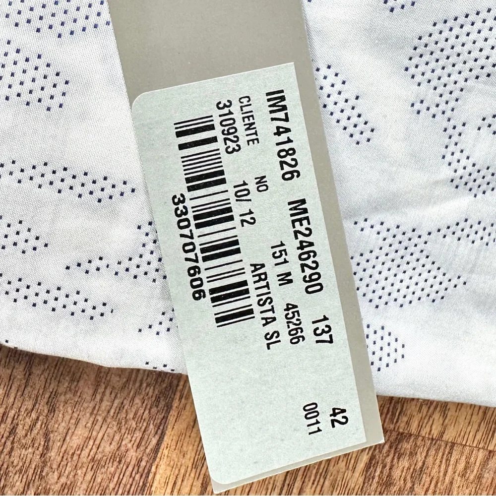 NWT Jil Sander Artista Short Sleeve Button-Down Shirt Open White 42 16.5” Neck